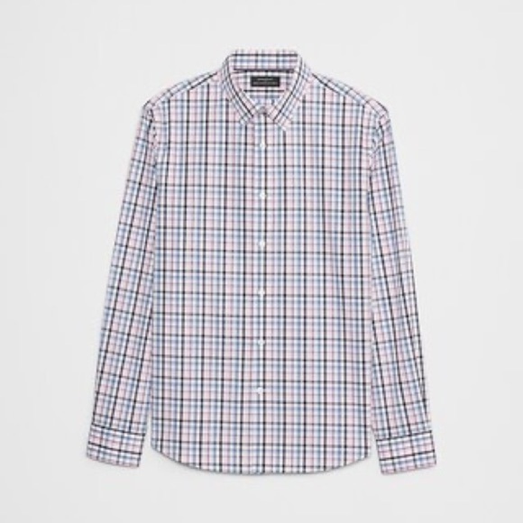 Banana Republic Blue and White Casual Button Down Shirt - Picture 4 of 11